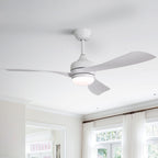 Ceiling Fan with Reversible DC Motor and Remote Control - White or Dark Brown