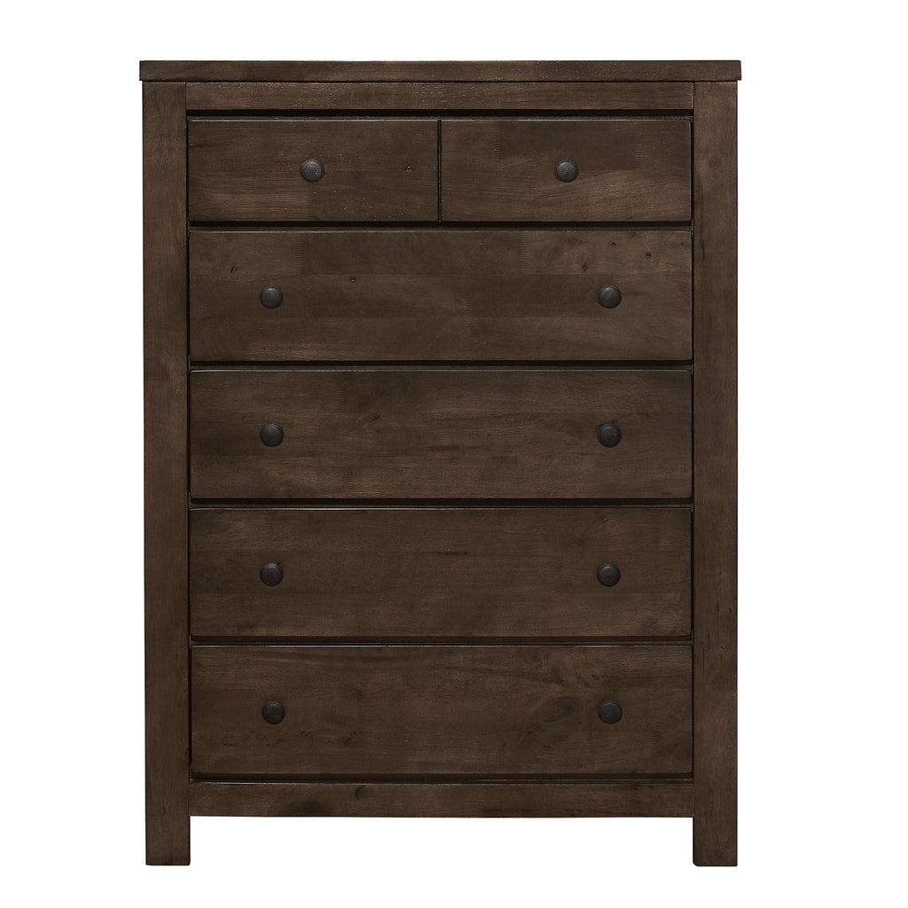 Brown 5 Drawer Chest with Spacious Storage - 5 Drawers