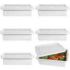 Heavy Duty Commercial Meat Tubs with Lids - 6 Pack