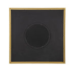 Square Carved Mirror with Pleated Design and Iron Frame - Black or Dark Brown