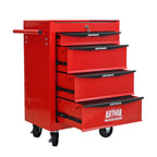 Rolling Metal Tool Chest with 4 Drawers - Red & Black