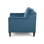 Blue Velvet Upholstered Club Chair with Contemporary Design - Blue