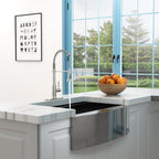 21" Commercial Kitchen Faucet with Dual Function Pull Down Sprayhead - Brushed Nickel