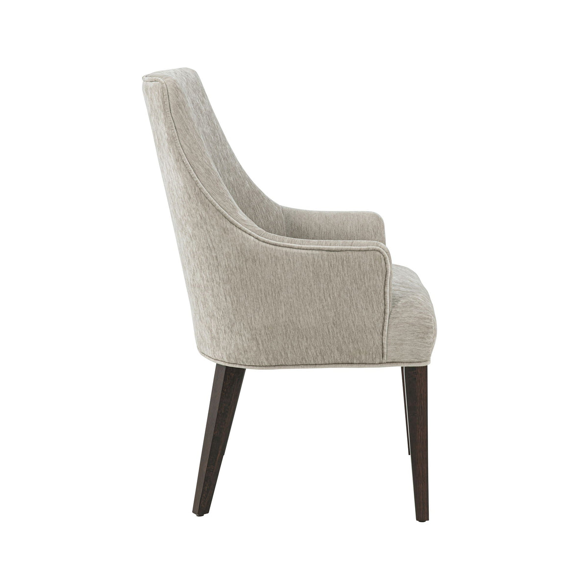 Upholstered Armchair with Ergonomic Backrest - Beige or Dark Gray