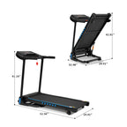 Incline Treadmill for Running & Walking with Hydraulic Folding - Black