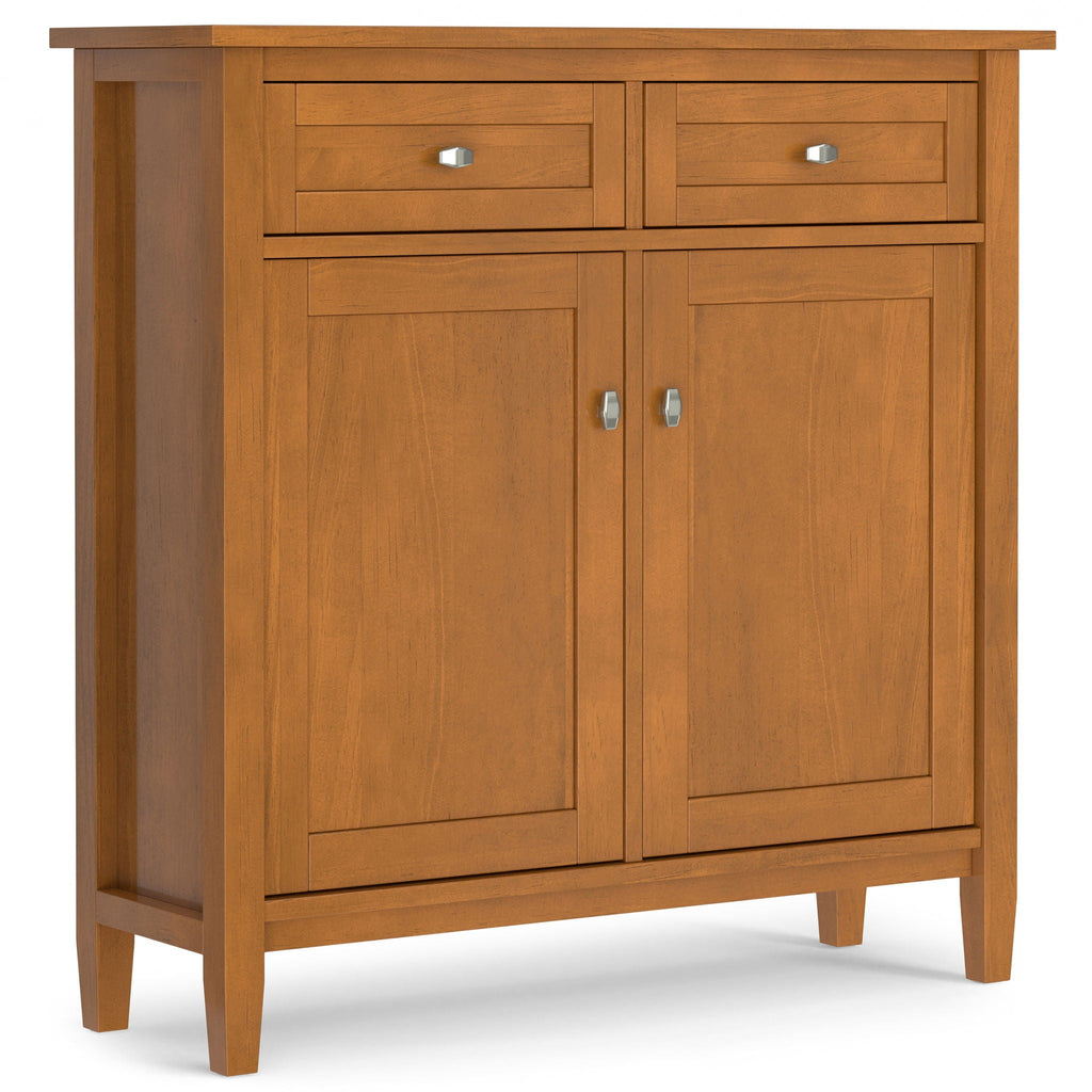 Warm Shaker Entryway Storage Cabinet with Adjustable Shelves - Brown