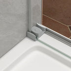 Brushed Nickel Frameless Sliding Shower Door with Double Bypass - 43-48" W x 76" H