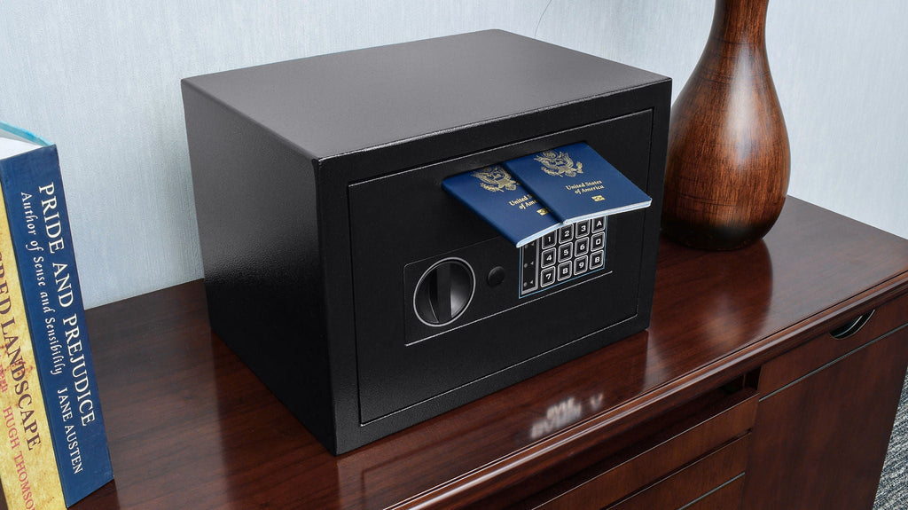 Compact Keypad Depository Safe with Dual PIN Access - Black
