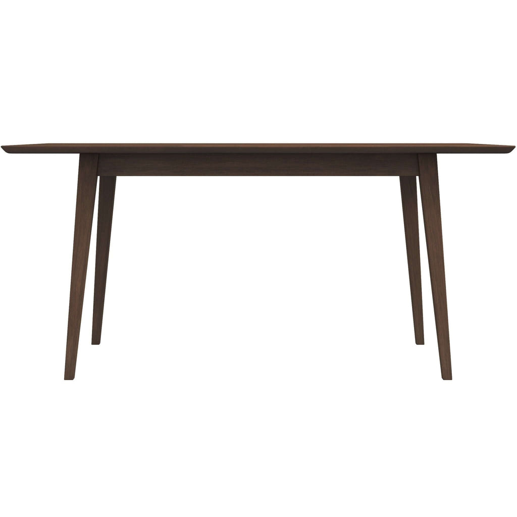Modern Rectangular Dining Table with Solid Wood Construction - Dark Brown or White