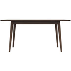 Modern Rectangular Dining Table with Solid Wood Construction - Dark Brown or White
