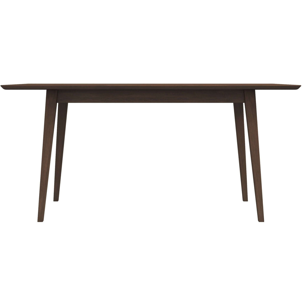 Modern Rectangular Dining Table with Solid Wood Construction - Dark Brown or White