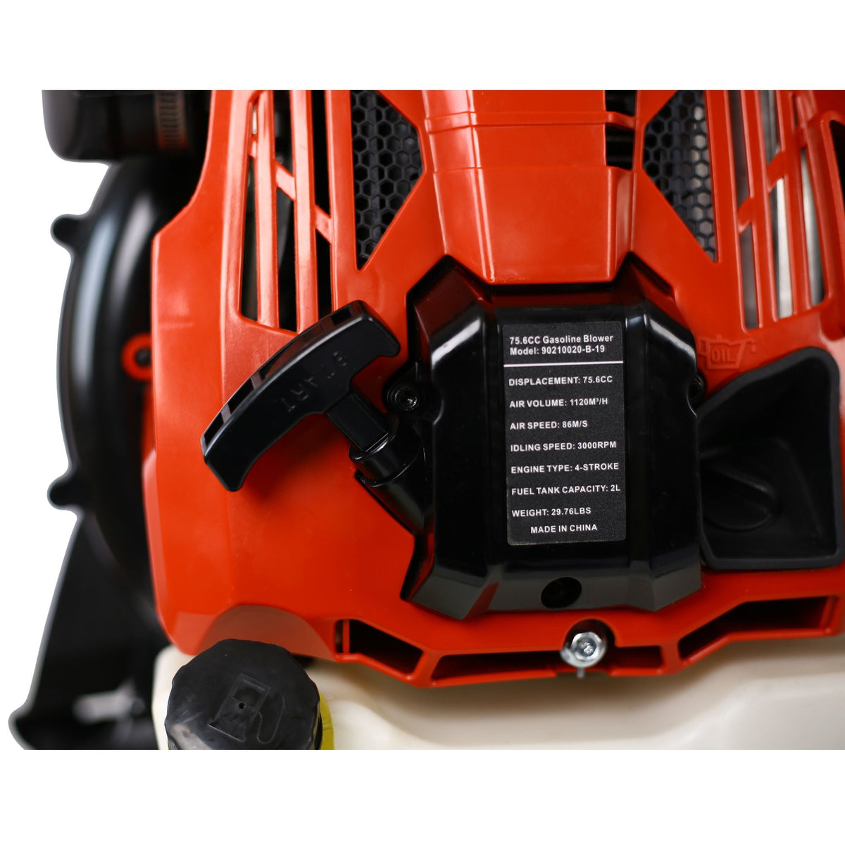 Powerful 76Cc 4-Stroke Gasoline Leaf Blower with EPA Compliance - Red
