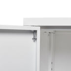 Metal Storage Cabinet With Locking Doors And Adjustable Shelf