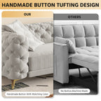 3-In-1 Convertible Sleeper Sofa Set with Deep Seat & Movable Ottoman - White, Beige, Gray