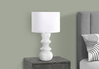 Contemporary Ceramic Table Lamp with Fabric Shade - Black or Beige