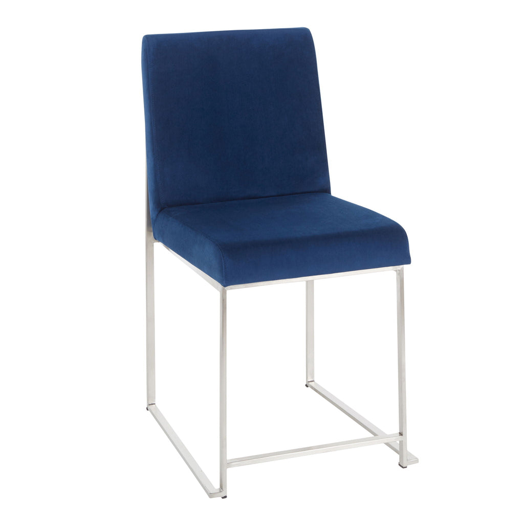 Fuji Contemporary High Back Dining Chair Set with Upholstered Seat - Multiple Colors