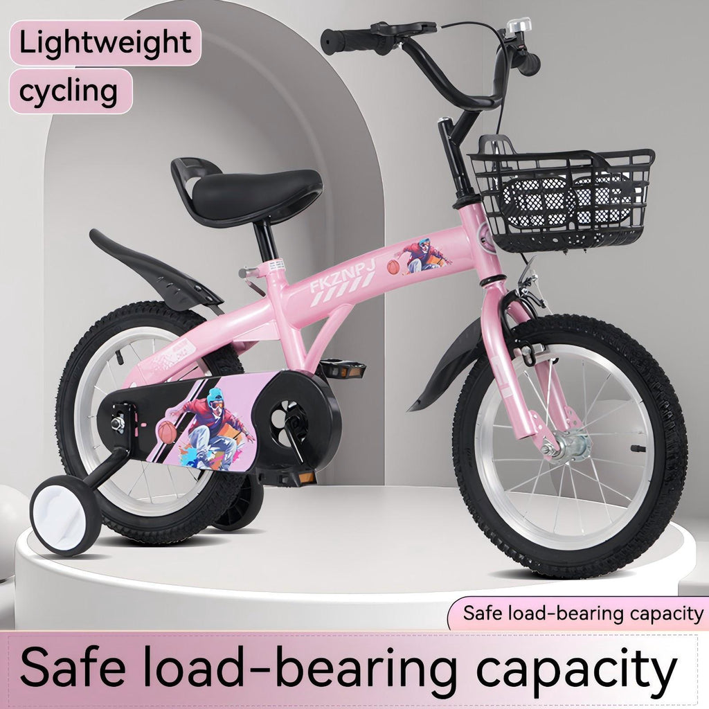 16-Inch Sporty Kids Cruiser Bike with Training Wheels - Green or Pink