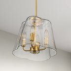 Soiree 4 Candle Lights Pendant with Metal Frame - Gold or Black