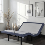 Queen Adjustable Bed Base with Vibration Modes and USB Ports - Steel Finish