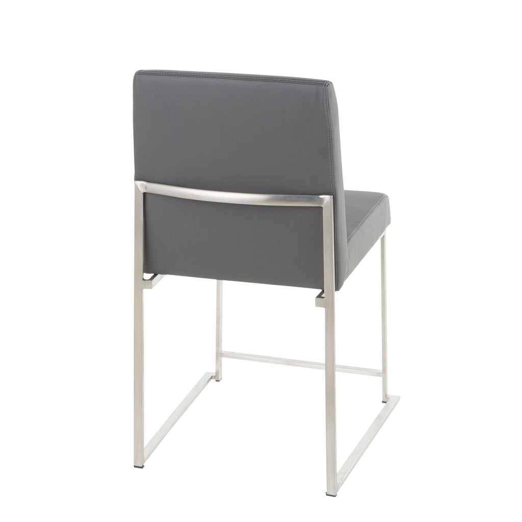 Fuji Contemporary High Back Dining Chair Set with Upholstered Seat - Multiple Colors