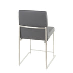 Fuji Contemporary High Back Dining Chair Set with Upholstered Seat - Multiple Colors