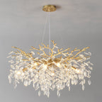 8-Light Crystal Chandelier with Gold Finish and Crystal Accents - Gold