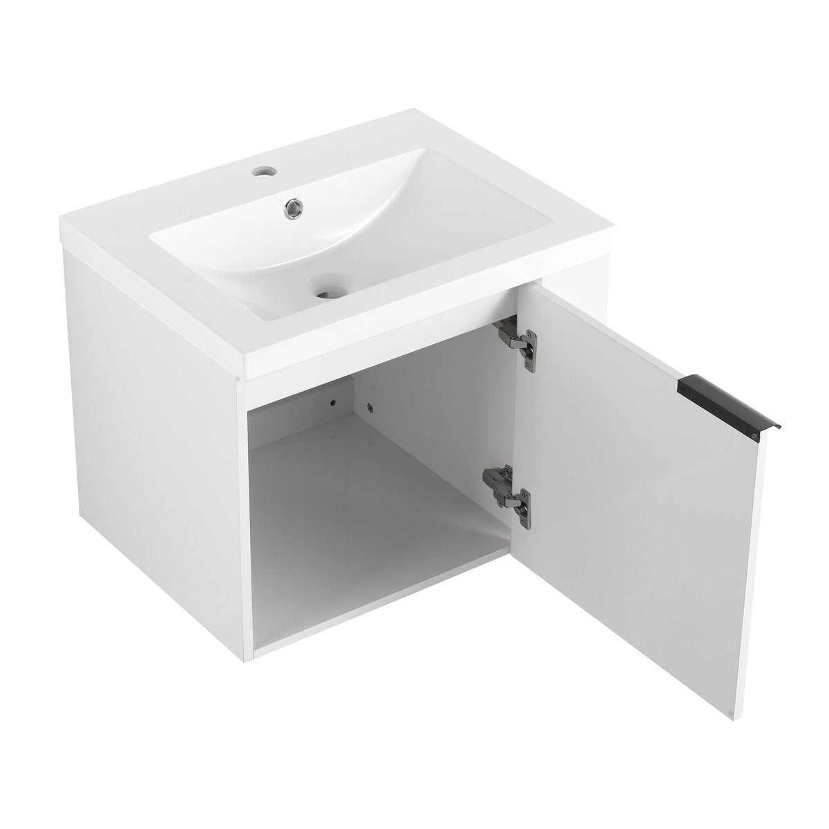 Modern Bathroom Vanity with Side Storage - Light Brown or White