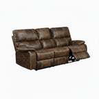 Reclining Sofa With USB Charging, Pocket Coil Seating & Hidden Storage - Brown
