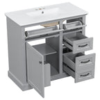 36" Bathroom Vanity with Sink and Soft Close Hinges - Dark Gray or White