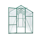 Polycarbonate Walk-In Greenhouse with Raised Base - Green