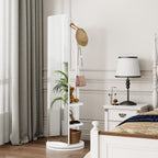 3 In 1 Multifunctional Full-Length Clothing Mirror with Rotating Design - Dark Brown, Black, White, Light Brown