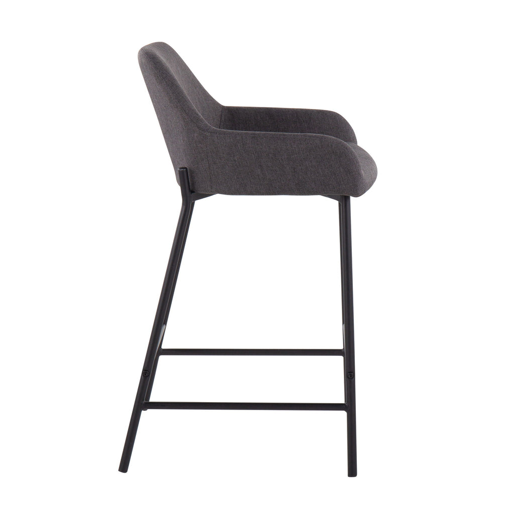 Industrial Fixed Height Counter Stool Set with Upholstered Seat - Multiple Colors