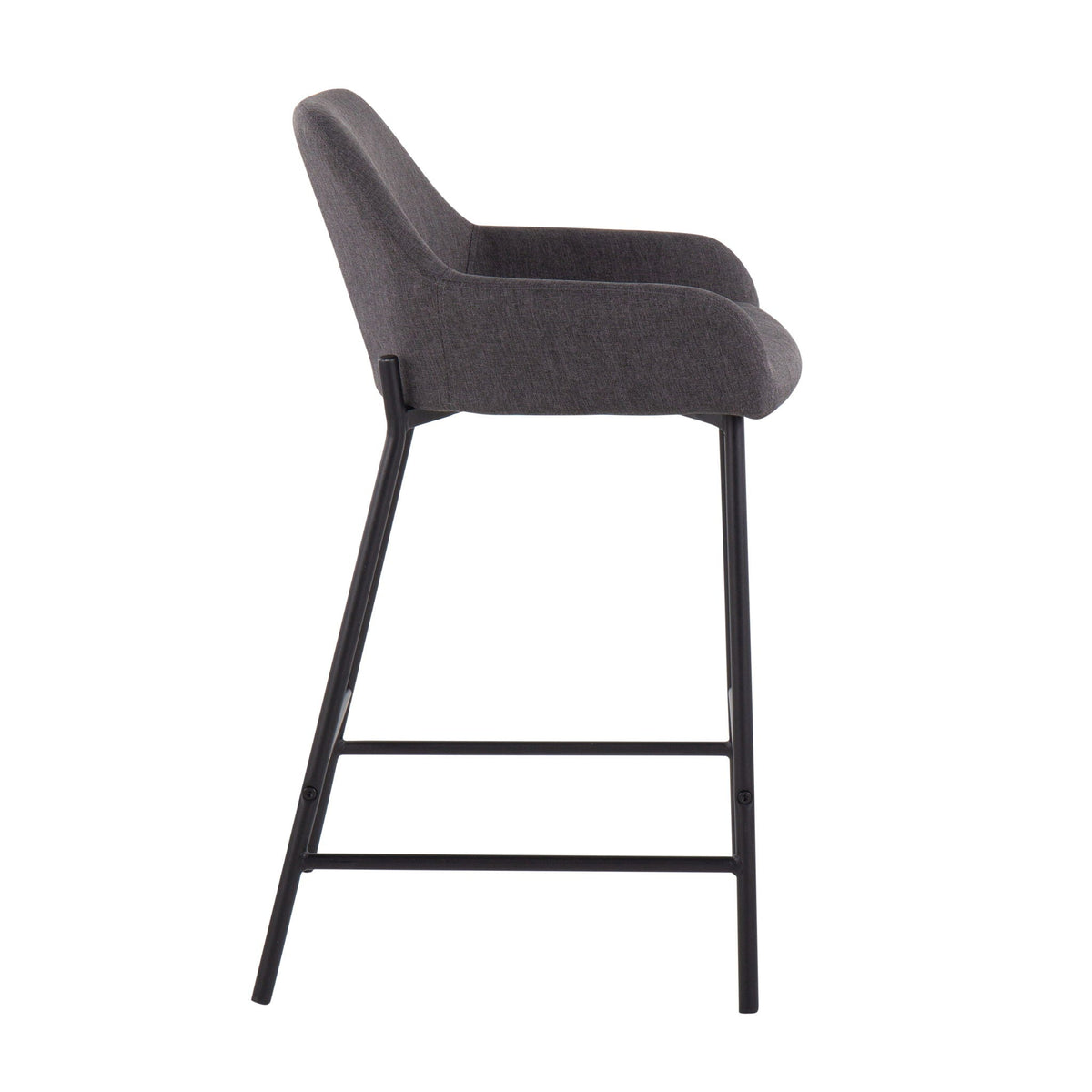 Industrial Fixed Height Counter Stool Set with Upholstered Seat - Multiple Colors