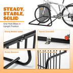 10-Bike Floor Rack with Double-Sided Storage - Metal