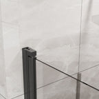 Frameless Glass Shower Door Bifold with Zinc Alloy Handle - Pearl Silver or Black