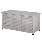 75 Gallon Wooden Deck Box with Aerating Gap and Weather-Fighting Finish - Gray