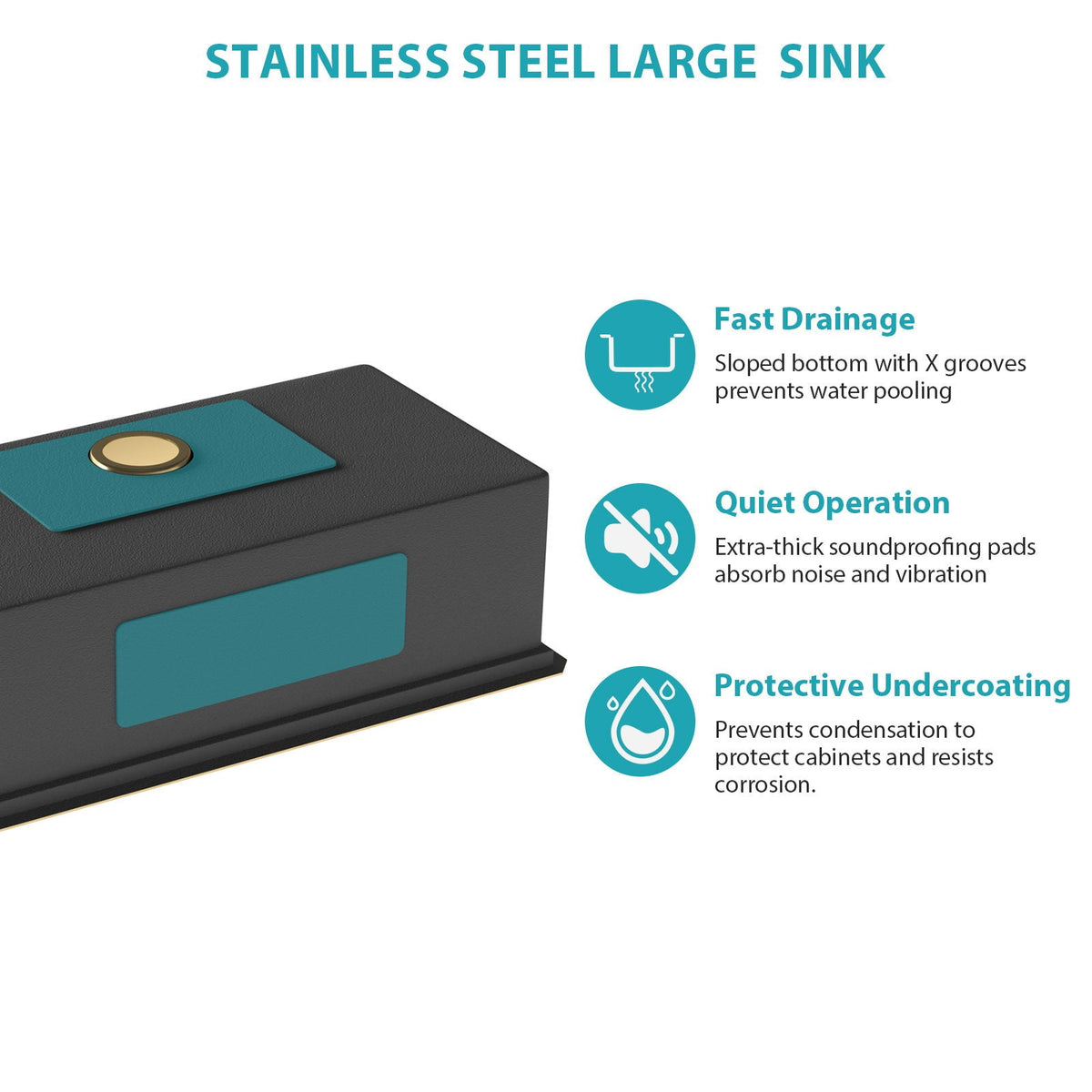 Stainless Steel Undermount Kitchen Sink with Workstation - Gold