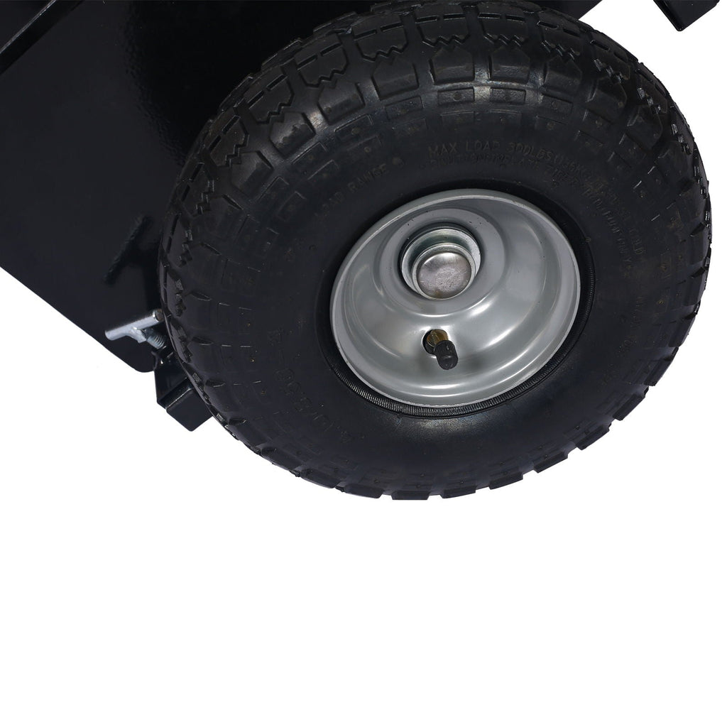 Heavy Duty 600Lb Panel Dolly with 10-Inch Pneumatic Wheels - Black