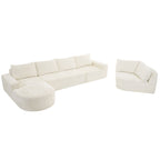 Modular Cloud Sectional Sofa Set with Deep Seating - Choose Beige, Dark Gray, or Dark Brown