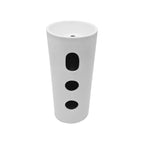 15" Pedestal Sink with Space Saving Design - White