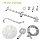 Shower System with 5 Function Rain Hand Shower and Slide Bar Combo - Pearl Silver, Gray, or Black