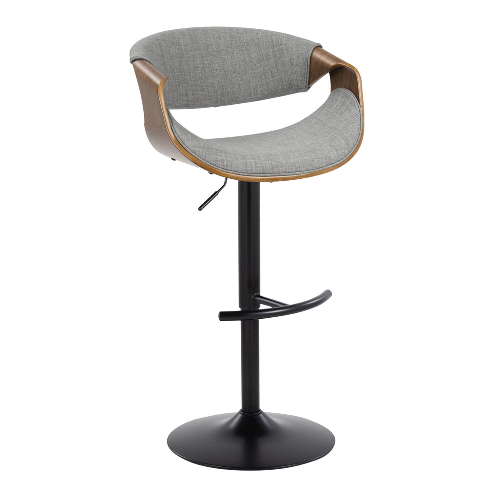 Mid Century Modern Adjustable Barstool Set with Swivel and T Footrest - Multiple Colors