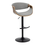 Mid Century Modern Adjustable Barstool Set with Swivel and T Footrest - Multiple Colors