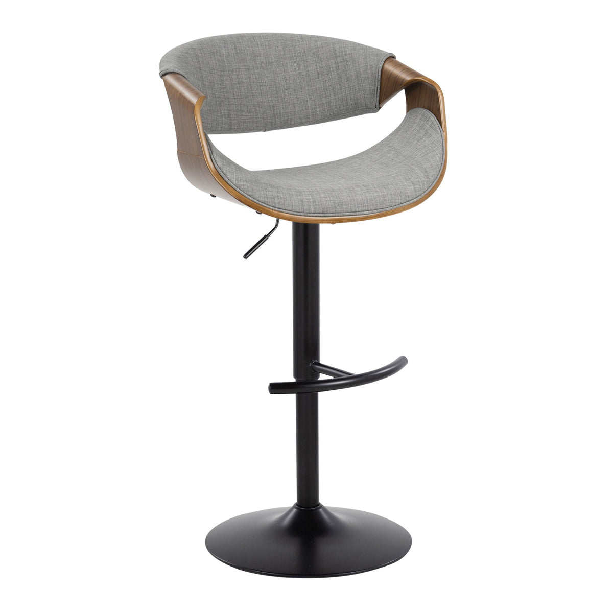 Mid Century Modern Adjustable Barstool Set with Swivel and T Footrest - Multiple Colors