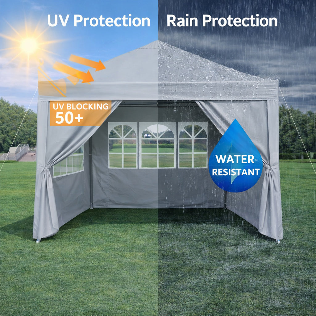 Outdoor 10x10 Ft Pop Up Gazebo Canopy Tent with Removable Sidewalls - White