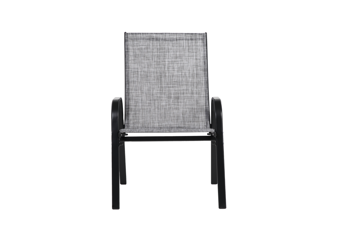 Grey Patio Chairs 4 Piece Set with Breathable Textilene Fabric - Grey