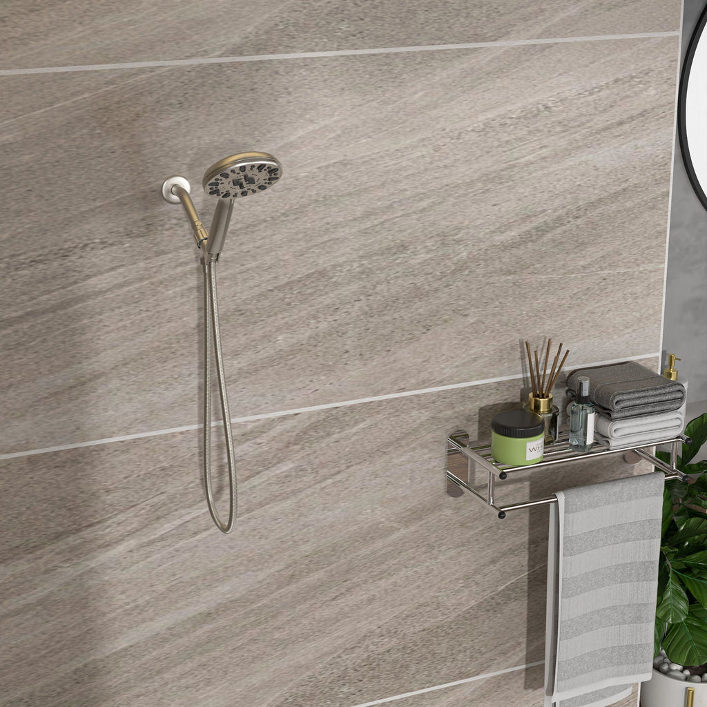 Multi Function Adjustable Hand Shower with 7 Spray Settings - Brushed Nickel