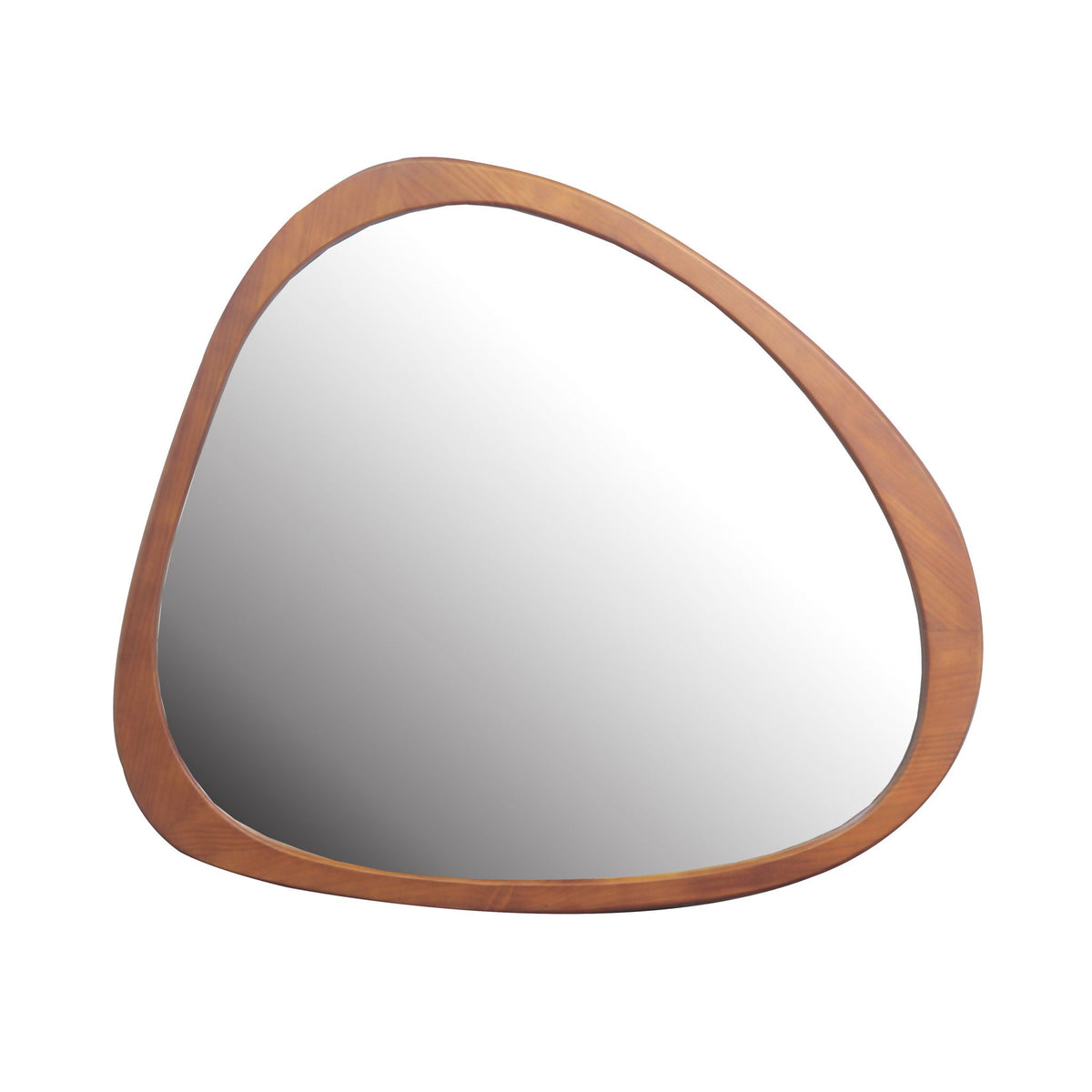 Asymmetrical Wall Mirror with Solid Natural Wood Frame - Large Sized Dressing Mirror