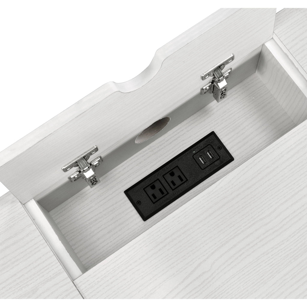 Black & Natural Writing Desk with USB Port - Verster