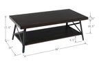 Modern Rustic Style Coffee Table with Spacious Top - Light or Dark Brown